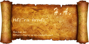 Héra Arnó névjegykártya
